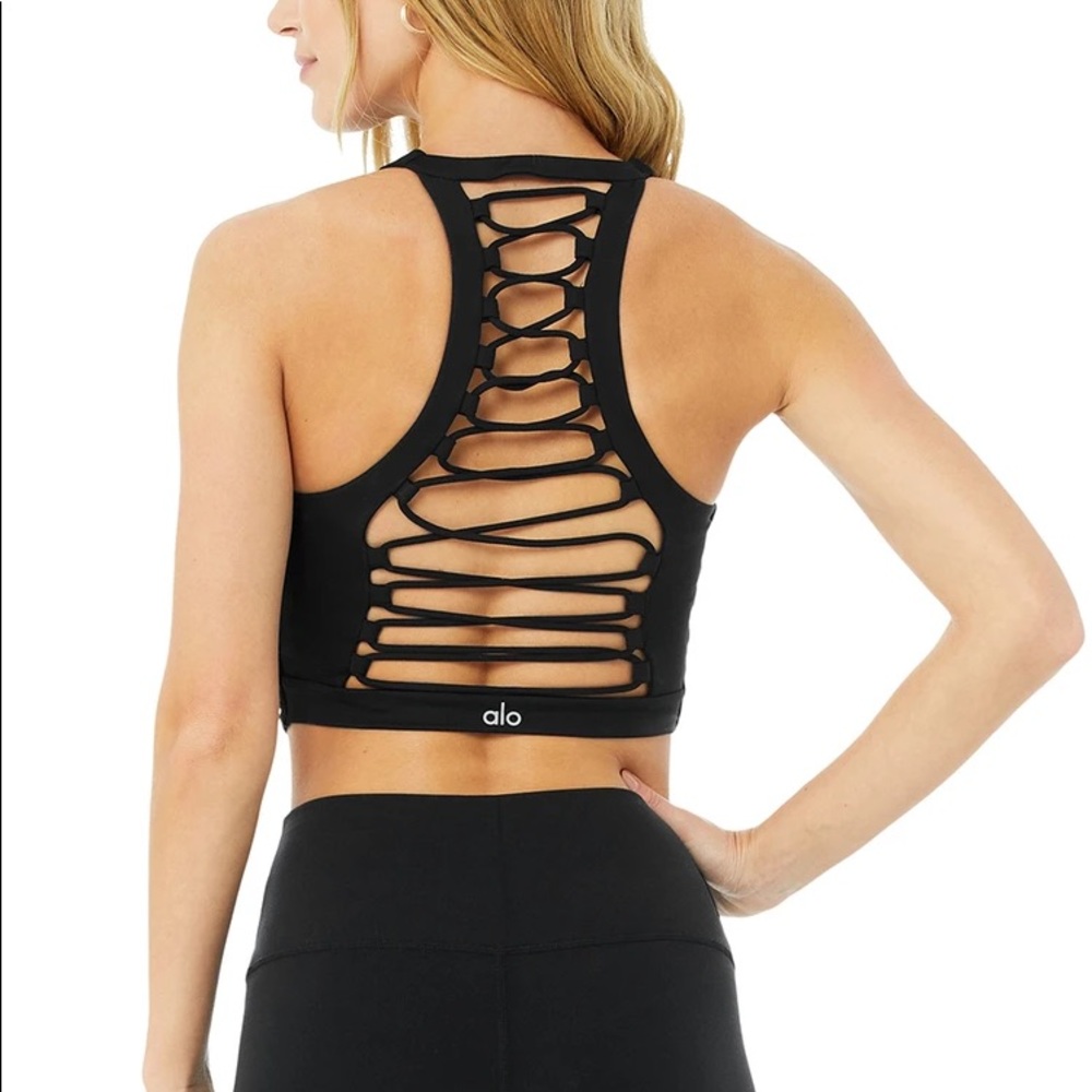 Alo Yoga Movement Bra Strappy Back Black